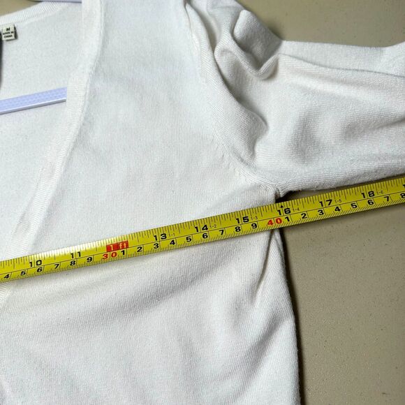 14th & Union cream knit button up 3/4 sleeve cardigan Medium - Picture 7 of 7